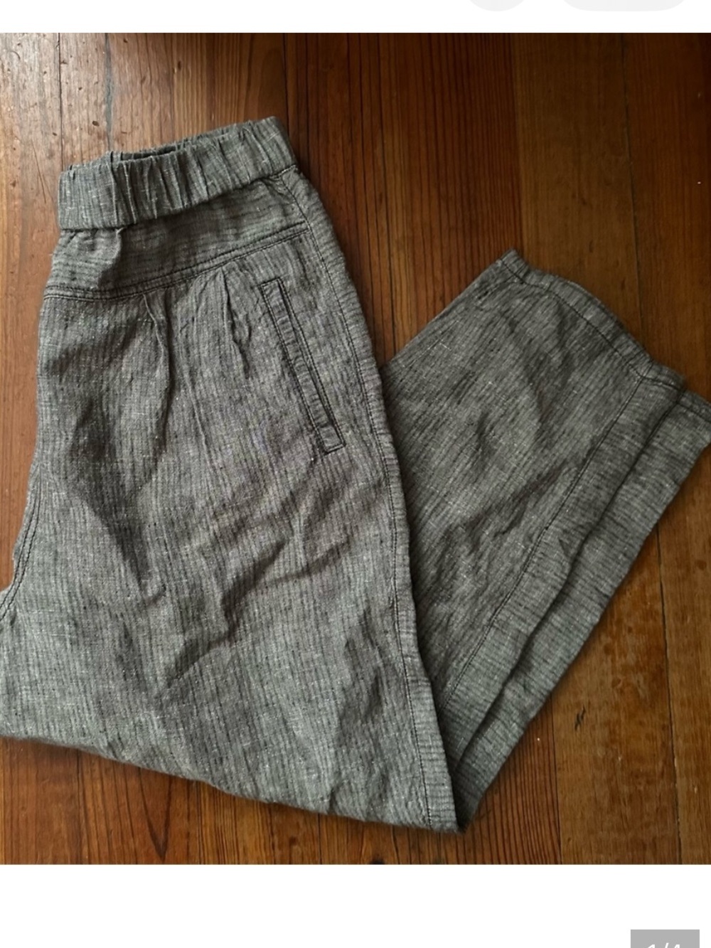 Anthropologie Hui Hui Gray Pull-On Cropped Pants Medium